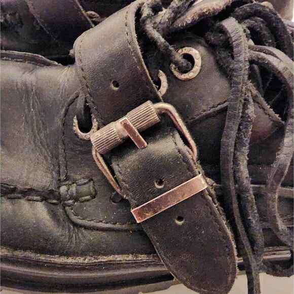 Polo Ralph Lauren vintage black buckle deck boat shoes loafers men\'s size 10.5 D main image 4